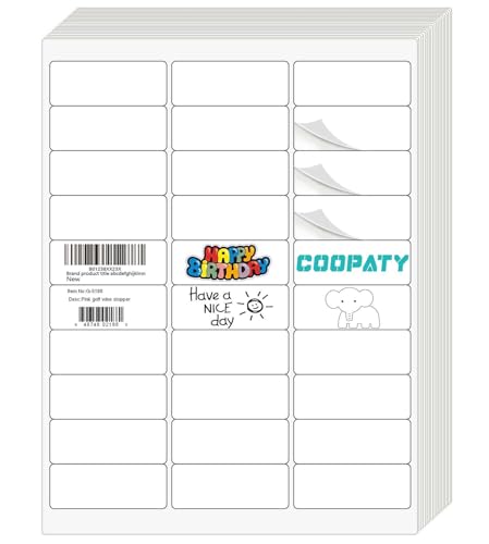 Coopaty 1" X 2-5/8" inch Shipping Labels, 30 Up FBA Barcode Address Mailing Label White Blank for Laser Inkjet Printer (1000 Sheets, 30000 Labels)