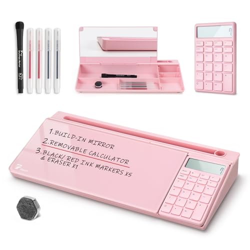 TOWON Glass Desktop Whiteboard (Pink)