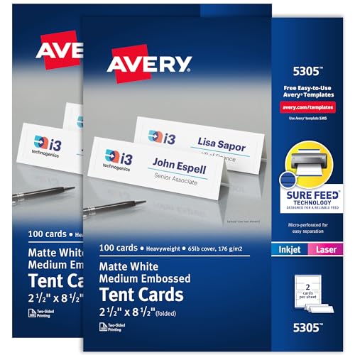 Avery Tent Cards w/ Sure Feed (25305)