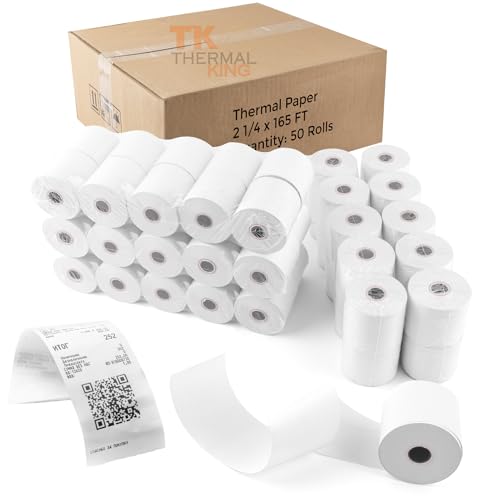 (50 Rolls) 2 1/4" x 165' Thermal Paper