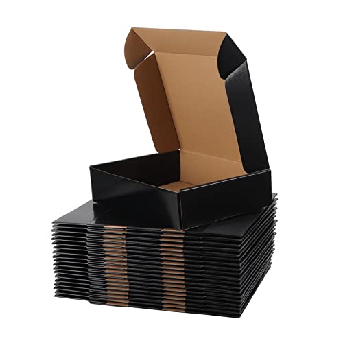 Hoikwo Medium Shipping Boxes for Mailing Shipping Packaging, Corrugated Cardboard Boxes for Packaging Small Business, (Black, 12x9x3-20 Pack)