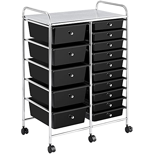 Yaheetech 15-Drawer (Black)