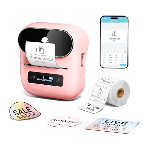 Phomemo M220 Bluetooth Label Maker Machine,Label Printer for Small Business, Office, Home & School, Portable Label Maker with 700+ Templates,400+ Fonts,6000+ Icons, Compatible with Phone, PC