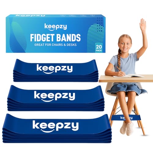 20 Pack Chair Bands, Anti Slip Chair Bands for Kids with Fidgety Feet, ADHD Chair Bands for Classroom, Bouncy Bands for Student Desks, Sensory Chair Rubber Bands