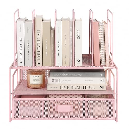 BLU MONACO Pink Desk Organizer