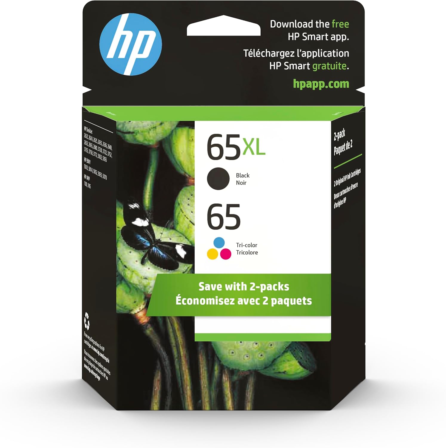 HP Original 65 Tri-Color / 65XL Black (2-pk)