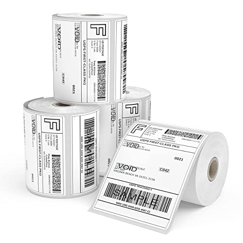 LabelMore 4" x 6" Direct Thermal Shipping Label, 8 Rolls with 450 Labels per Roll, 1" Core, Perforated, White Mailing Postage Thermal Label Compatible with Zebra 2844 ZP-450 ZP-500 ZP-505 (8 Rolls)