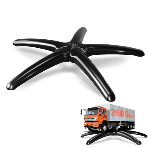 Sytopia 28'' (70 cm) Heavy-Duty Office Chair Base Replacement (2600 lbs), Reinforced Metal Base for Managerial & Executive Chairs, Universal Caster and Gas Cylinder Size, Black