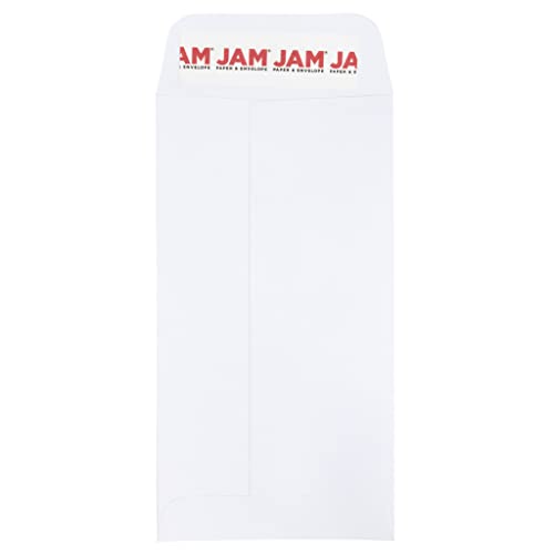 JAM PAPER #7 Coin Business Envelopes with Peel and Seal Closure - 3 1/2 x 6 1/2 - White - Bulk 500/Box