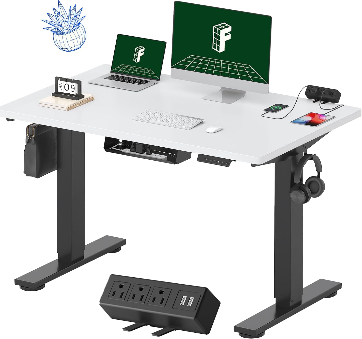 FLEXISPOT EN2 48 x 30 (Black + White)