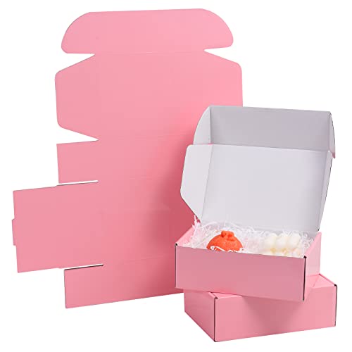 28 Pack 10x8x3 inches Pink Shipping Boxes for Small Business, Small Corrugated Cardboard Gift Box for Mailing,Shipping,Storing,Gifts Wrapping