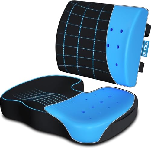 QUTOOL Orthopedic Seat Cushion and Lumbar Support Pillow