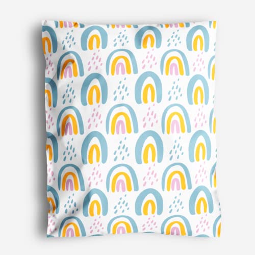 14x19 Poly Mailers  Boho Rainbow Design  Waterproof, Tear-Resistant Shipping Bags with Adhesive Seal  100 Pack  Package Mint