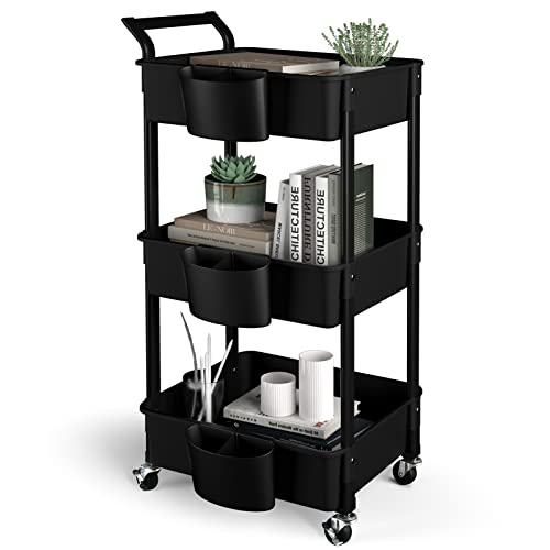 Hamone 3-Tier Utility Rolling Cart