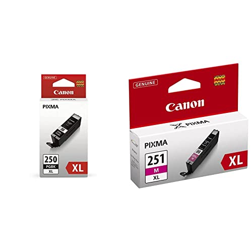 Canon PGI-250XL PGBK and CLI-251XL Magenta Ink Cartridges Compatible with Select Canon Printers