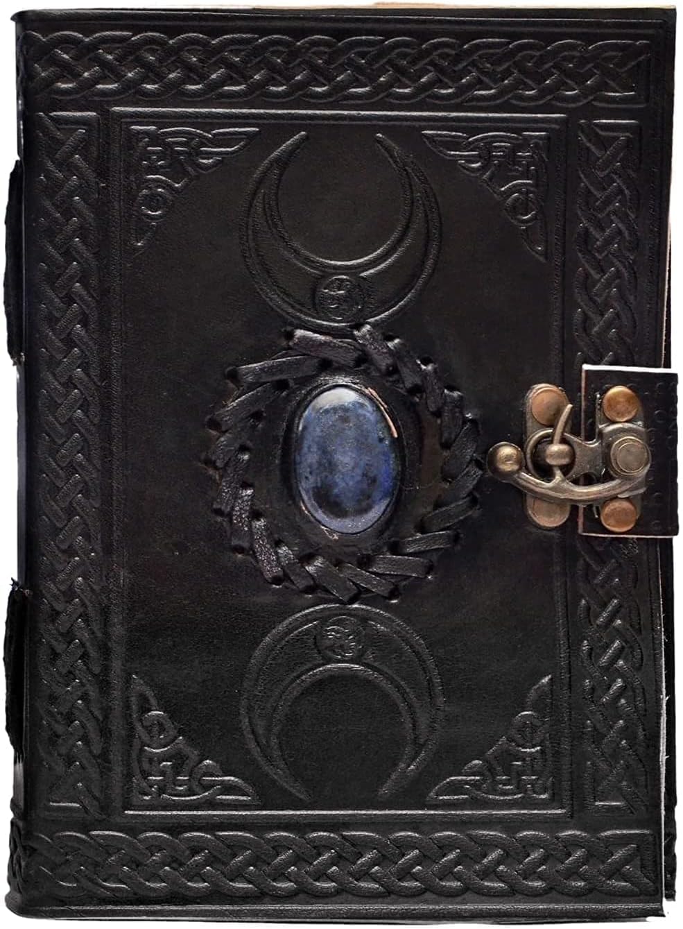 cuero 3 Moon Blue Lapiz Embossed Vintage Leather Journal