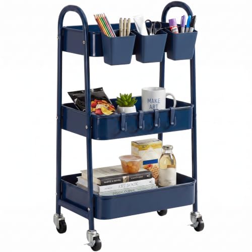 danpinera 3-Tier Rolling Cart (Dark Blue)