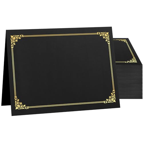 SUNEE Certificate Holders (Black, 50 Packs)