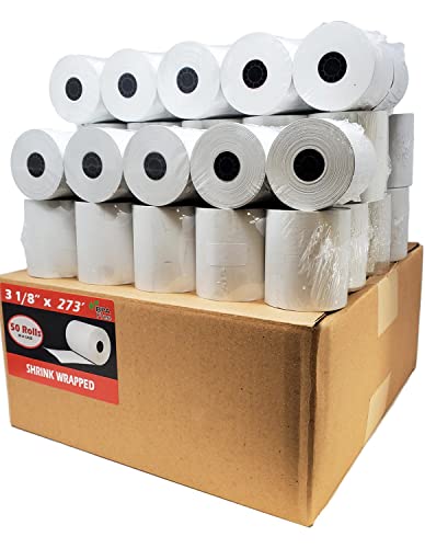 (50 Rolls) 3 1/8 x 273 Thermal Paper Receipt Rolls