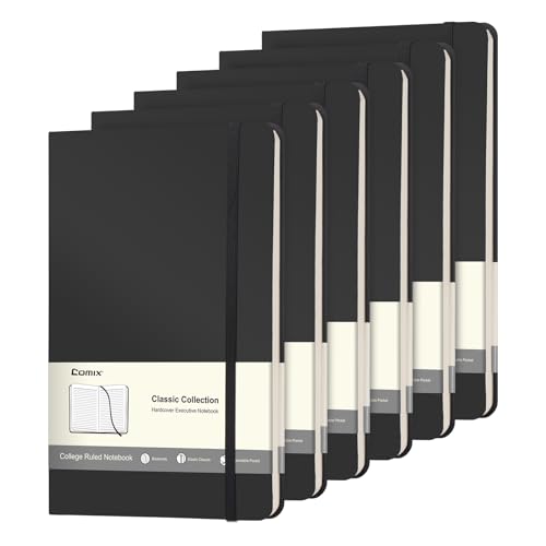 Comix 6 Pack Lined Journal Notebooks (Black)