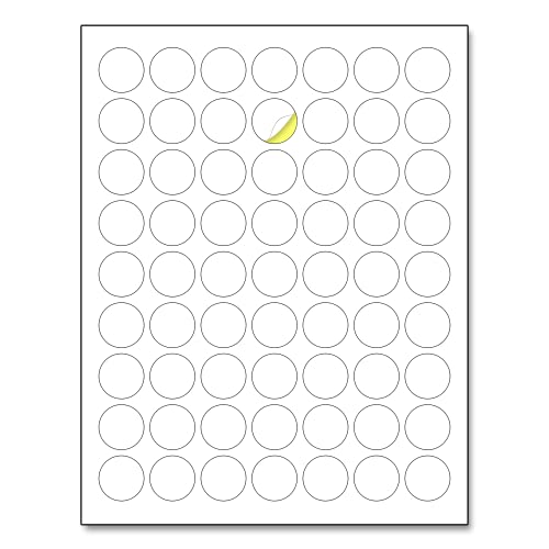 1" Round Matte White Sticker Label, Laser/Inkjet Printing - Letter Size, 200 Sheets