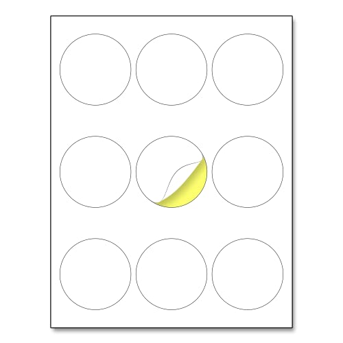 2.5" Round Matte White Sticker Label, Laser/Inkjet Printing - Letter Size, 200 Sheets