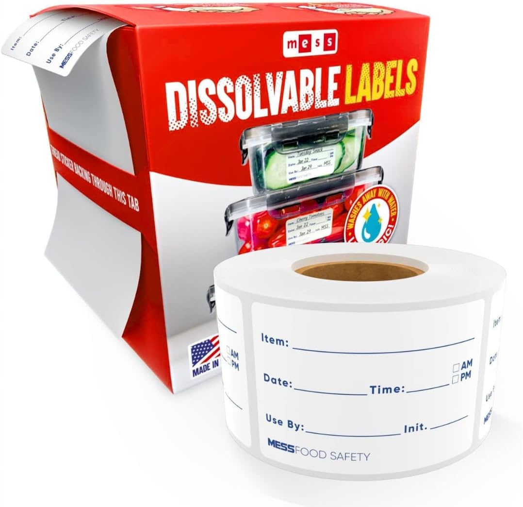 MESS Dissolvable Food Labels, Fill-in, 2x3 300/Roll