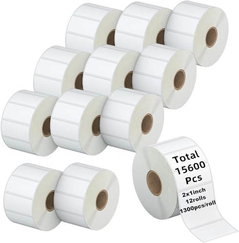 KingTac(15600 Labels,12 Rolls) 2" X 1 Direct Thermal Labels - 1300/Roll