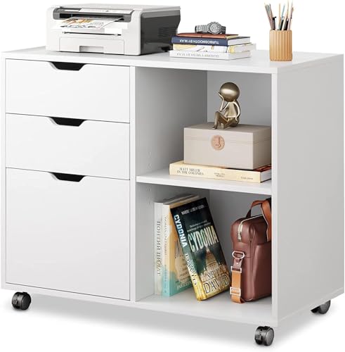 DEVAISE 3-Drawer Wood File Cabinet (White)