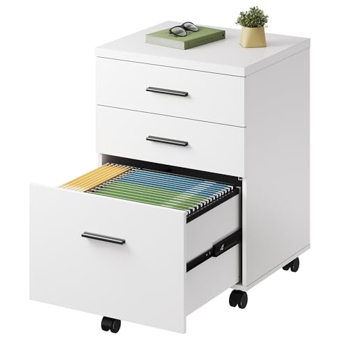 DEVAISE 3 Drawer File Cabinet (White)