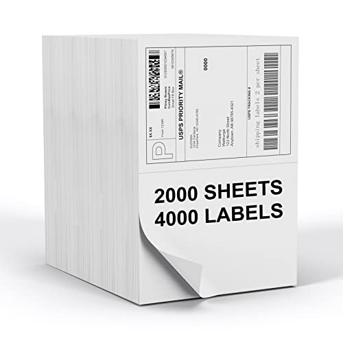 Half Sheet 8.5x5.5inch Shipping Mailing Label 4000 Counts