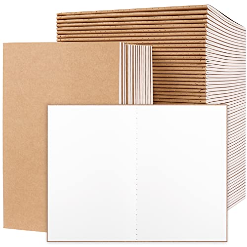 EOOUT 80pcs Kraft Notebooks for Kids, Blank Journals Bulk, Sketch Books, 60 Pages Composition Notebook, 80gsm, 8.3x5.5 Inches, Travel Journal Set, for Travelers, Students and Office Supplies
