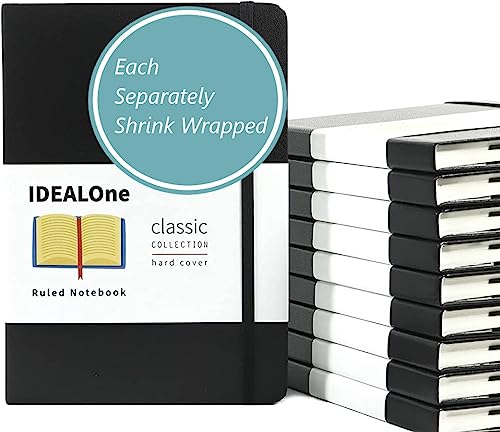 IDEALOne Black Hardcover Leather Journal
