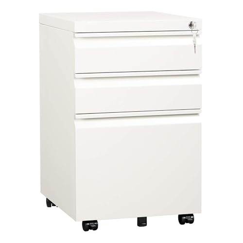 DEVAISE 3-Drawer Mobile File Cabinet (White)