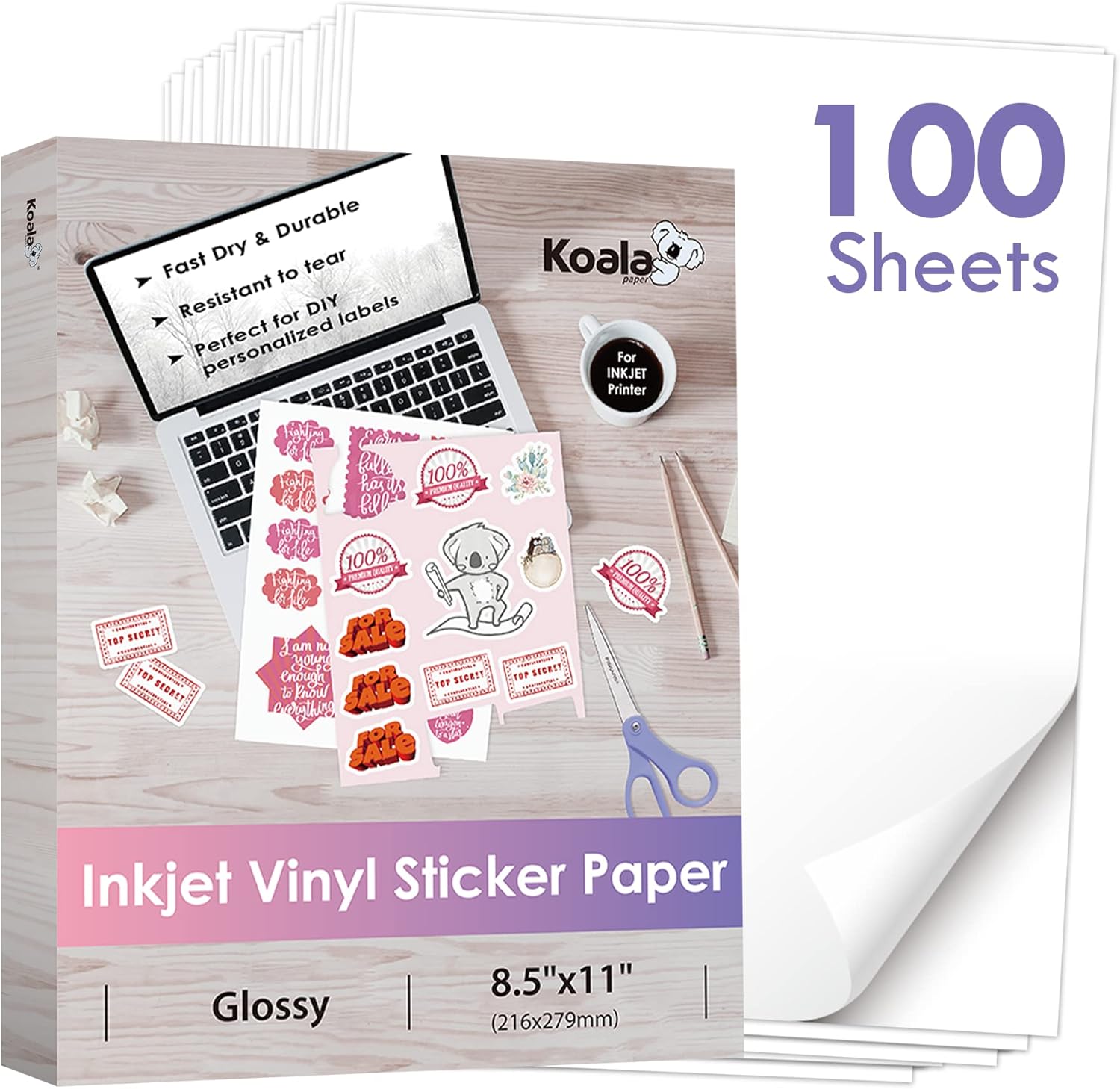 Koala Printable Vinyl Sticker Paper