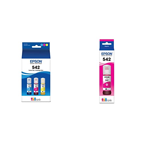 Epson 542 EcoTank Ink Ultra-high Capacity Bottle Color Combo Pack (T542520-S) Works with EcoTank Pro ET-5150, ET-5170, ET-5180, ET-5800, ET-5850, ET-5880, ET-16600, ET-16650