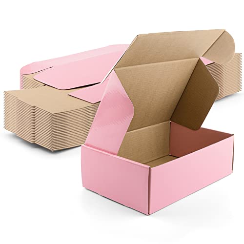 Golden State Art, 9x6x3 Pink Shipping Boxes 26 Pack, Small Cardboard Corrugated Mailer Boxes for Shipping Packaging Craft Gifts Giving Products