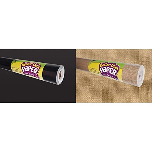 Teacher Created Resources Black Burlap Better Than Paper Bulletin Board Roll, 4' x 12', 1 Sheet