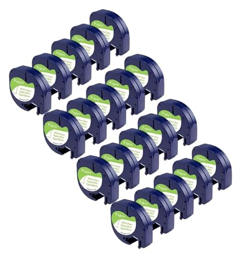 20-Pack Aonomi 1/2" x 13' Black on White Label Maker Tape Compatible with DYMO Letratag Refills 91330 10697 12mm x 4m for DYMO 200B LT-100T LT-100H QX50 Label Maker