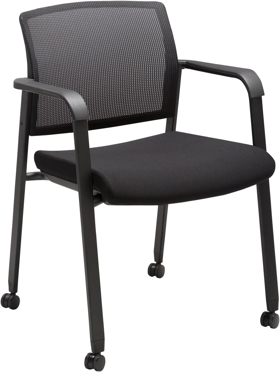 CLATINA Black Waiting Room Chair with Wheels