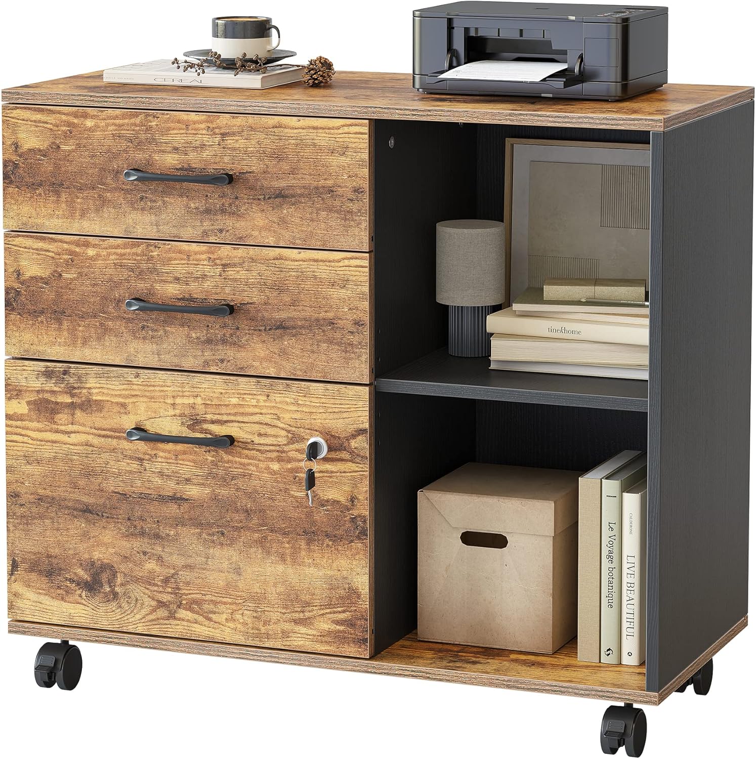 FEZIBO 3-Drawer Mobile File Cabinet
