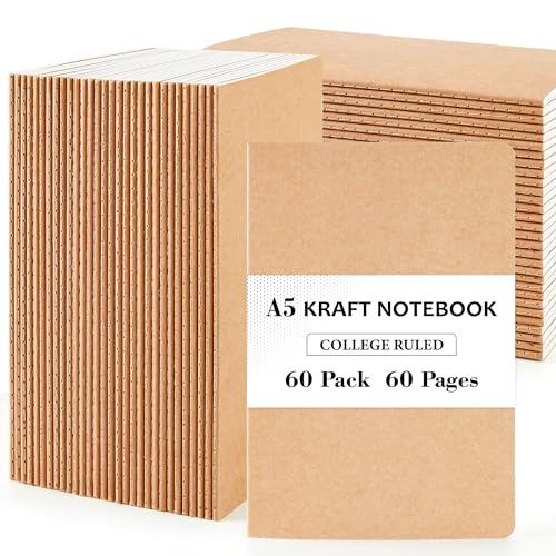 feela 60 Pack Kraft Notebooks