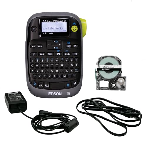 LABELWORKS Epson LW-PX300ADPT Industrial Label Maker for Office with Adapter  Sticker Labels, Magnetic Label Compatible, Only Uses 203 and 205 Shrink Tubes, Label Printer & Adapter