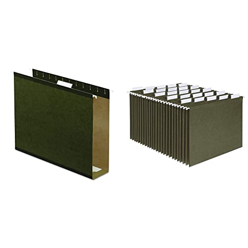 Pendaflex 04152X3 Extra Capacity Reinforced Hanging File Folders, 3-Inch Letter Size, Standard Green, 25 Per Box