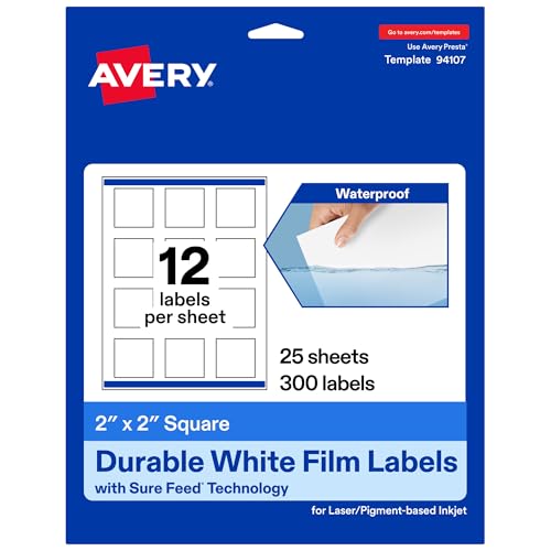 Avery Durable Waterproof Square Labels