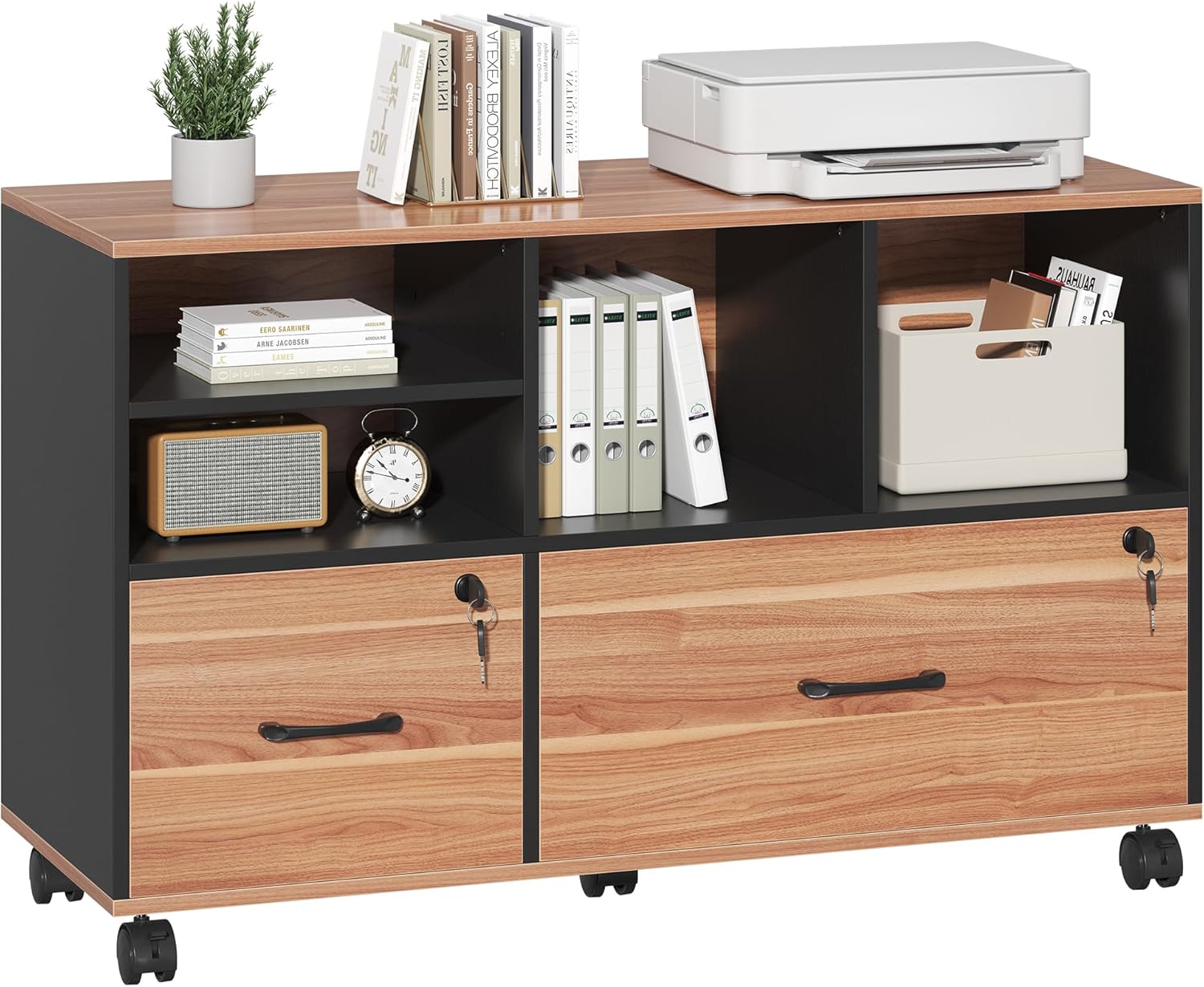 Semoic 2 Drawer Rolling Wood Cabinet