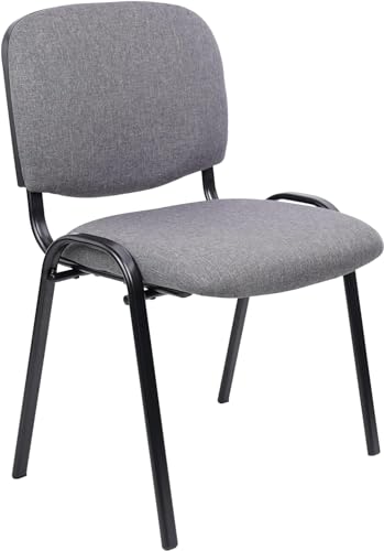 CLATINA Waiting Room Chairs Fabric Stackable Chair Metal Frame with Lumbar Support and Thickened Seat Cushion for Waiting Conference Room Guest Chairs 1 Pack...
