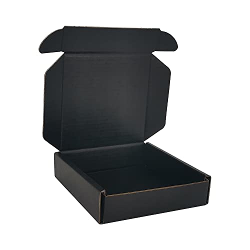 400 Pack 4x4x1'' Small Shipping Boxes, Corrugated Cardboard Mailers for Business, Black (CM441B-400)