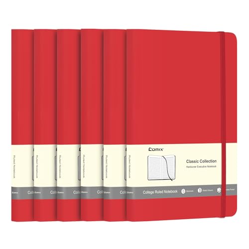 Comix 6 Pack Lined Journal Notebooks (Red)