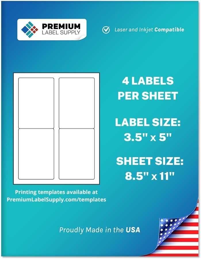 Premium Label Supply 3.5x5 Labels